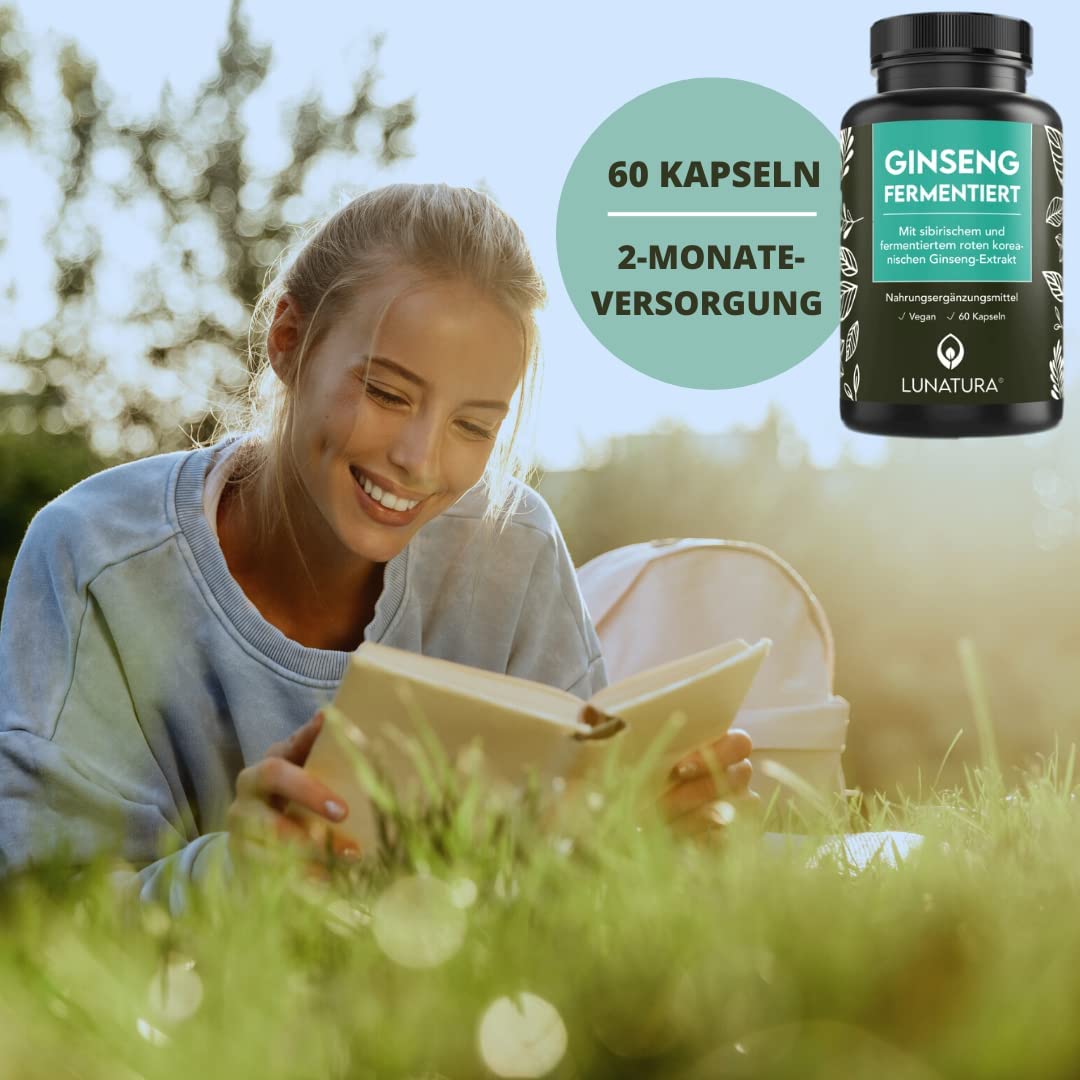 Lunatura Ginseng fermentiert mit B-Vitaminen - 60 vegane Kapseln