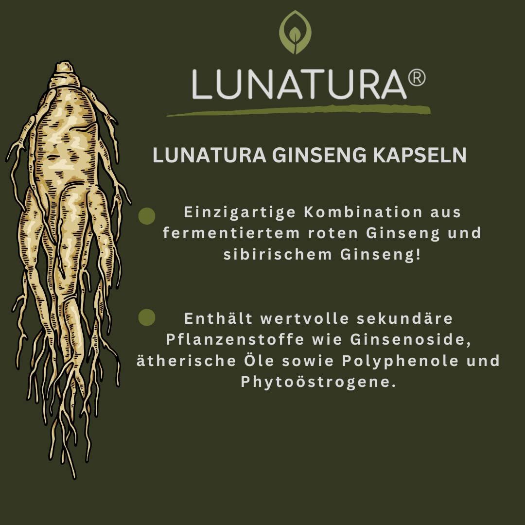 Lunatura Ginseng fermentiert mit B-Vitaminen - 60 vegane Kapseln