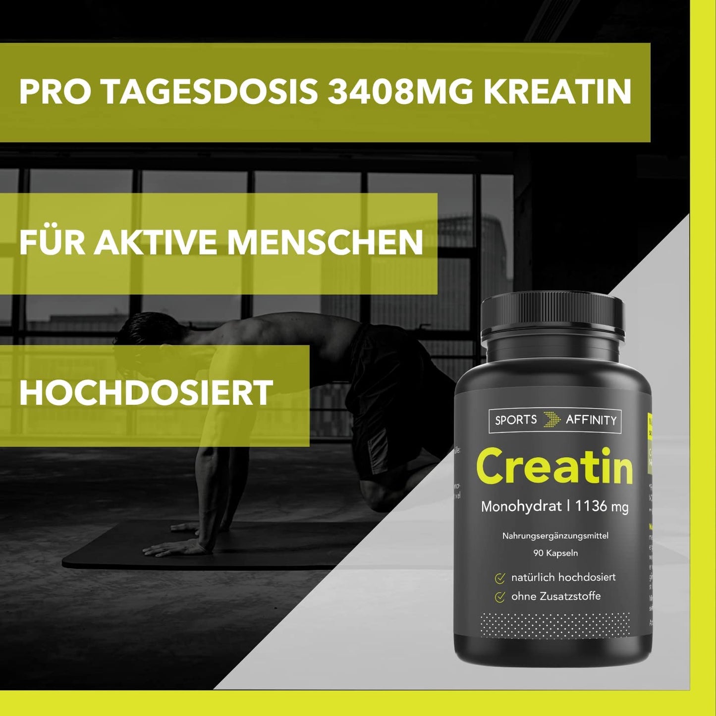 Sports Affinity Creatin Monohydrat - 90 hochdosierte Kapseln