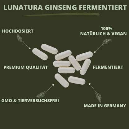 Lunatura Ginseng fermentiert mit B-Vitaminen - 60 vegane Kapseln