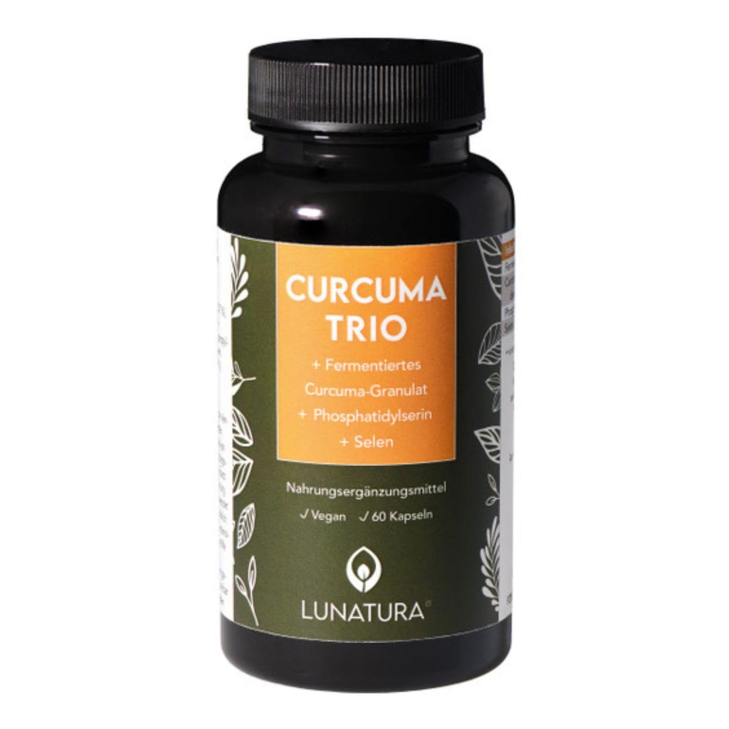 Lunatura Curcuma Trio | Kurkuma Kapseln mit Curcumin | Hochdosiert & Fermentiert |  Angereichert mit Selen & Phosphatidylserin | 60 vegane Kapseln