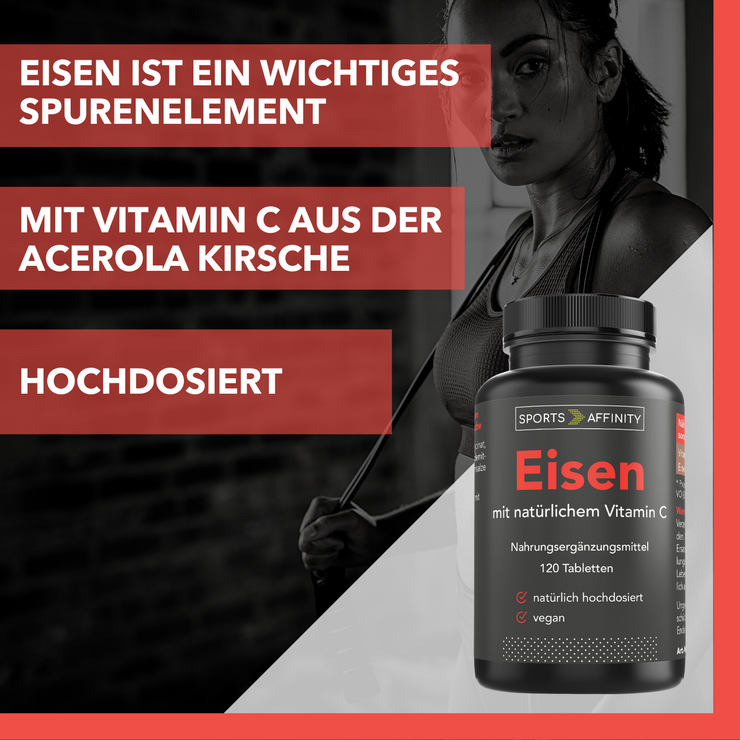 Sports Affinity Eisen mit natürlichem Vitamin C - 120 Tabletten