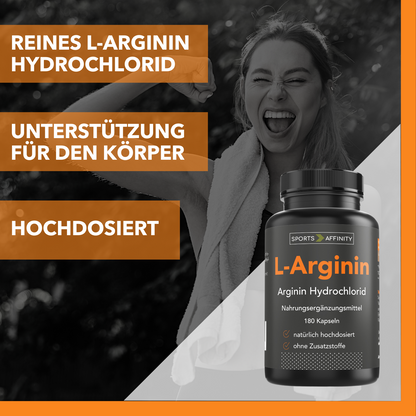 Sports Affinity Aminosäure L-Arginin - 180 vegane Kapseln