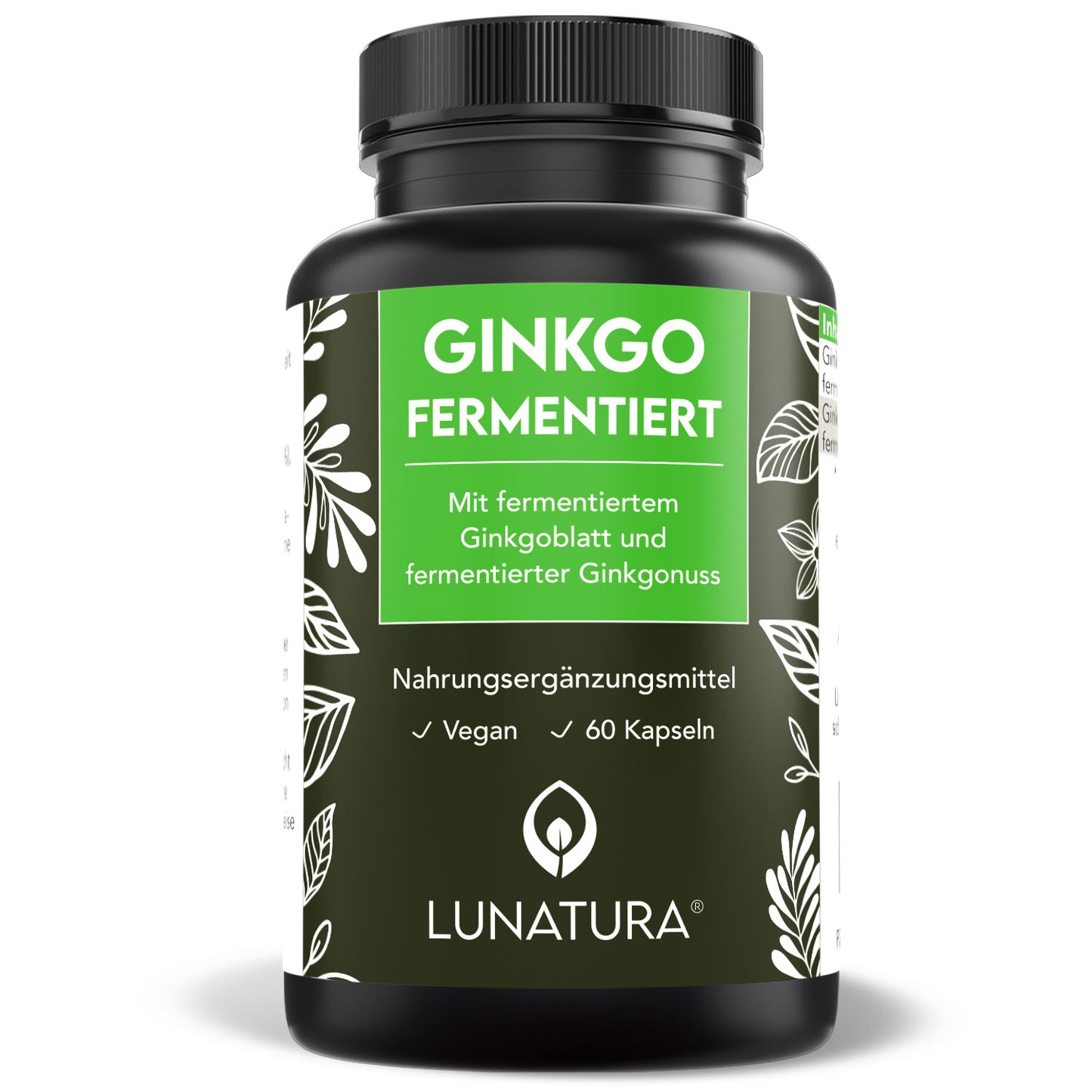 Lunatura Ginkgo fermentiert aus Ginkgonuss & Ginkgoblatt - 60 Kapseln