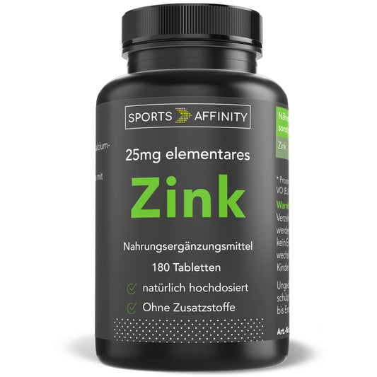 Sports Affinity Zink (Bisglycinat) - 180 hochdosierte Tabletten
